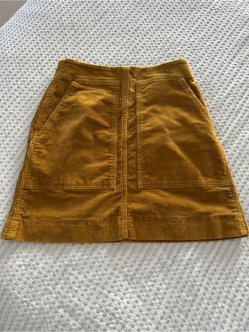 Uniqlo Corduroy Mini Skirt in Mustard